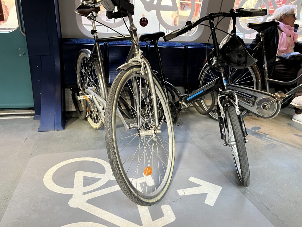 Bikes on S train in copenhagen