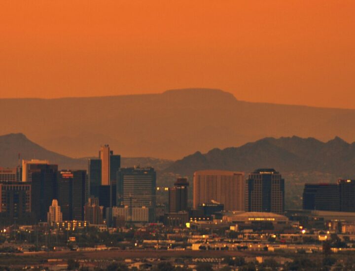 Heat haze over Phoenix Arizona