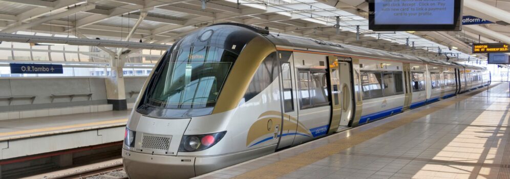 Mobility leader Gautrain's fast express train is ready to depart from O.R.Tambo International Airport station to Johannesburg